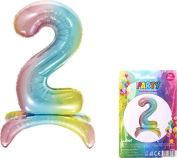 Palloncino gonfiabile in foil numero 2 arcobaleno 80 cm