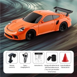 Auto RC drift 1:43 arancione con accessori