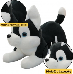 Giocattolo di peluche cane Husky bianco e nero 30cm