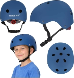 Casco da ciclismo per bambini Trike Fix con luce LED M 55–58 cm – Blu scuro