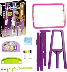 WOOPIE lavagna per bambini 3 in 1 magnetica, cancellabile a secco e disegno con la luce