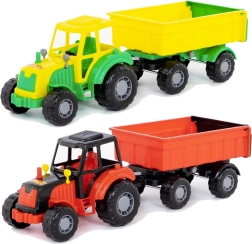 Trattore di plastica con rimorchio per bambini