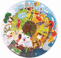 Bigjigs Toys Puzzle da pavimento rotondo Quattro stagioni