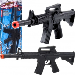 Giocattolo per bambini – fucile meccanico con suono di spari, nero 32 cm