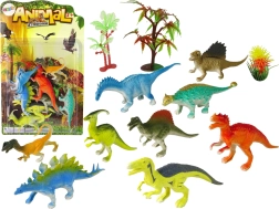 Set di 9 figure di dinosauri – giocattoli preistorici colorati