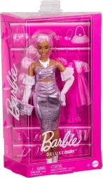 barbie deluxe style bambola con abito rosa metallizzato