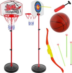Set sportivo per bambini 2 in 1 – canestro da basket e tiro con l’arco con altezza regolabile