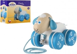 Giocattolo in legno trainabile Pecorella per bambini