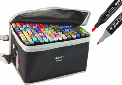 Set di pennarelli a doppia punta con borsa 168 pezzi