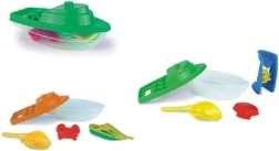 Barchetta di plastica con set da spiaggia per bambini – Arancione