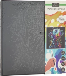 Dipingi con i numeri su tela nera – cane