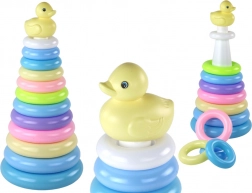 Piramide impilabile con anatroccolo, 12 anelli (39 × 17,5 × 17,5 cm)