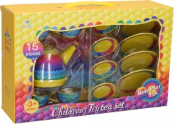 Set di stoviglie in latta giallo 15 pezzi