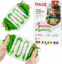 Pallina antistress sensoriale da schiacciare con liquido verde