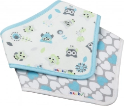 Bavaglino-bandana per bambini AKUKU – set 2 pz gufo e cuoricini