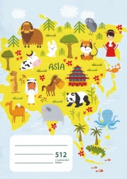 Quaderno scolastico A5 con righe e due righe ausiliarie per principianti, 10 fogli