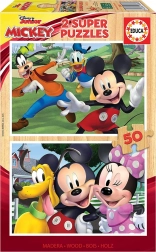 Puzzle in legno EDUCA MICKEY E GLI AMICI 2×50 pezzi