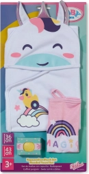 Baby born set asciugamani con unicorno e arcobaleno