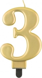 Candela dorata per torta numero 3