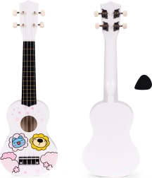 Ukulele in legno per bambini con 4 corde in nylon e plettro ECOTOYS