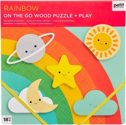 Petit Collage puzzle in legno robusto arcobaleno