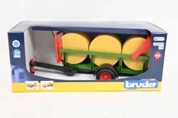 Rimorchio Bruder per balle rotonde con 3 balle di paglia