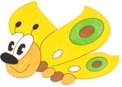 Decorazione in legno media farfalla gialla