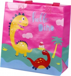 Borsa regalo dinosauro rosa 23 × 21,5 × 11 cm
