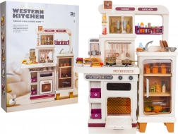 Mega cucina per bambini con luci, suoni e vapore – beige, 93 accessori