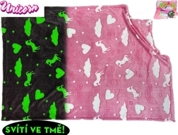 Coperta per bambini con unicorno che si illumina al buio 100 × 150 cm - 1 pezzo