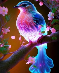 Pittura diamantata uccello magico 30 × 40 cm