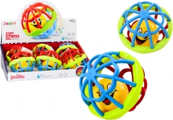 pallina sensoriale con sonaglio, elastica e colorata