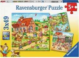 Puzzle Ravensburger vacanze in campagna 3×49 pezzi