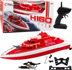 Grande barca motorizzata di salvataggio telecomandata rossa 1:28