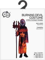 Costume da diavolo con cappuccio per bambini 110–120 cm