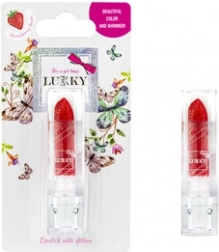 Lukky rossetto per bambini con glitter al gusto di fragola – rosso