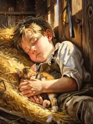 Pittura diamantata Ragazzo che dorme 30 × 40 cm