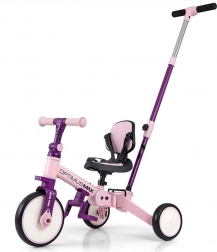 Triciclo per bambini 5 in 1 con asta di guida MILLY MALLY OPTIMUS MAX rosa