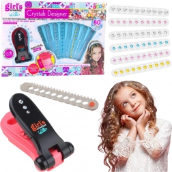 Set per decorare i capelli con diamanti e applicatore, 80 pz