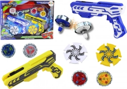 Set di pistole lanciatori con 4 dischi in metallo con luci – blu e giallo