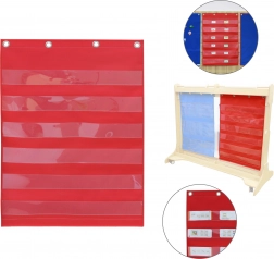 Pannello tascato in tessuto per schede MASTERKIDZ, rosso