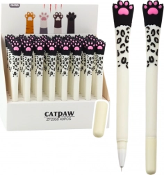 Penna Gel a Zampa di Gatto Inchiostro Blu Bianco e Nero