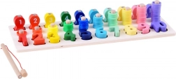 Giocattolo educativo in legno per apprendimento numeri con canna da pesca per pesciolini