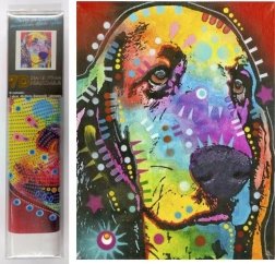 Pittura diamantata 7D – sguardo del cane 30 × 40 cm