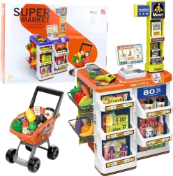 Negozio per bambini con cassa e carrello – set supermercato 60 pezzi