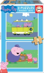 Puzzle in legno Educa Peppa Pig 2x9 pezzi