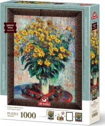 Puzzle con cornice floreale e colla 3 in 1 Topinambur di Gerusalemme 1000 pezzi