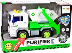 camion della spazzatura con contenitore bianco 1:20 con luce e suono