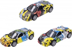 Auto in metallo con graffiti 9 cm a retrocarica