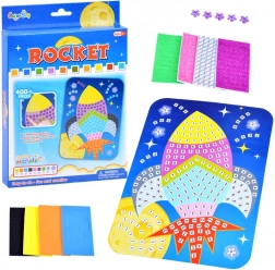 Mosaico creativo in gommapiuma razzo – adesivi fustellati per bambini